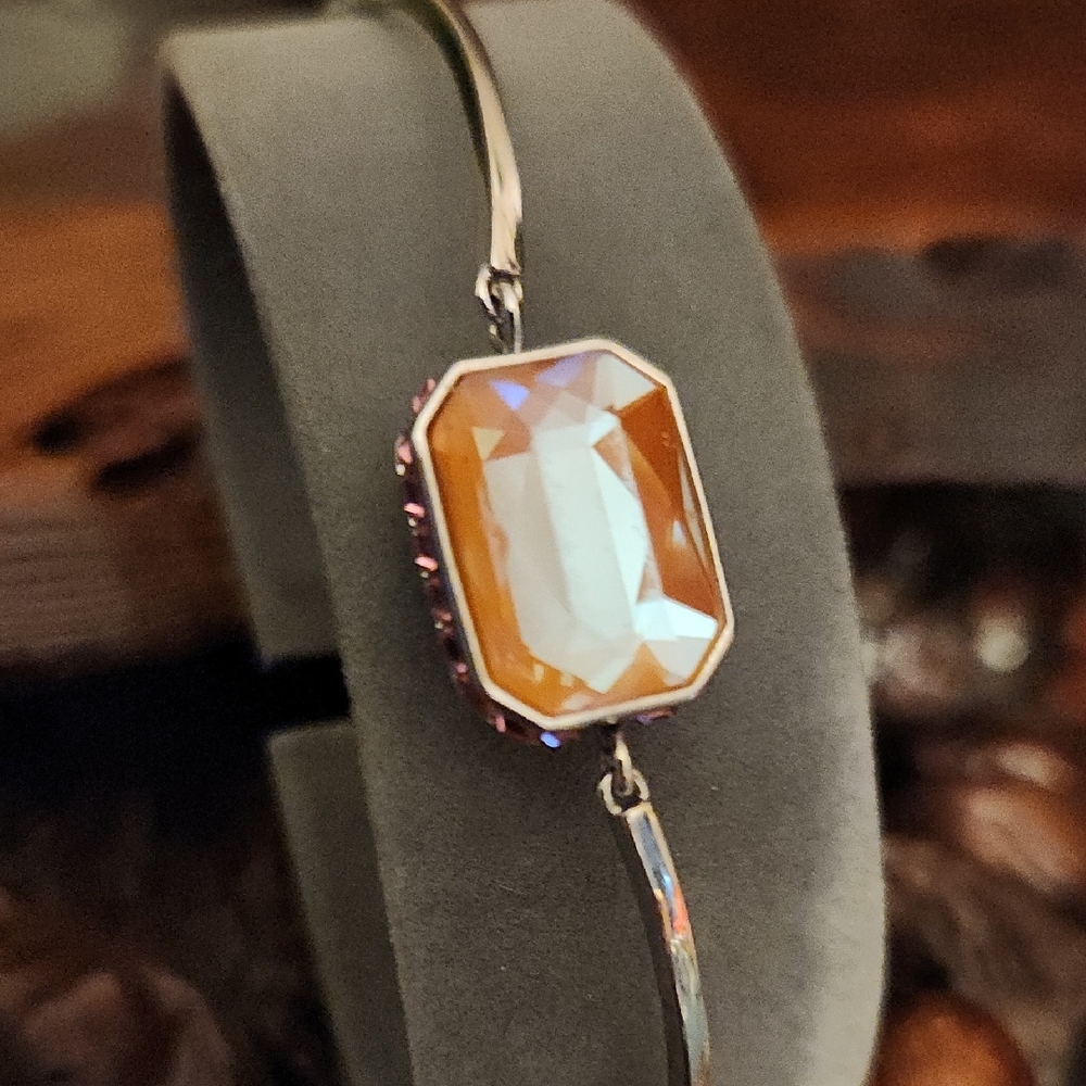 Swarovski Orbita Reversible Silver Bracelet With Pastel Colored Crystals EUC - Picture 4 of 13